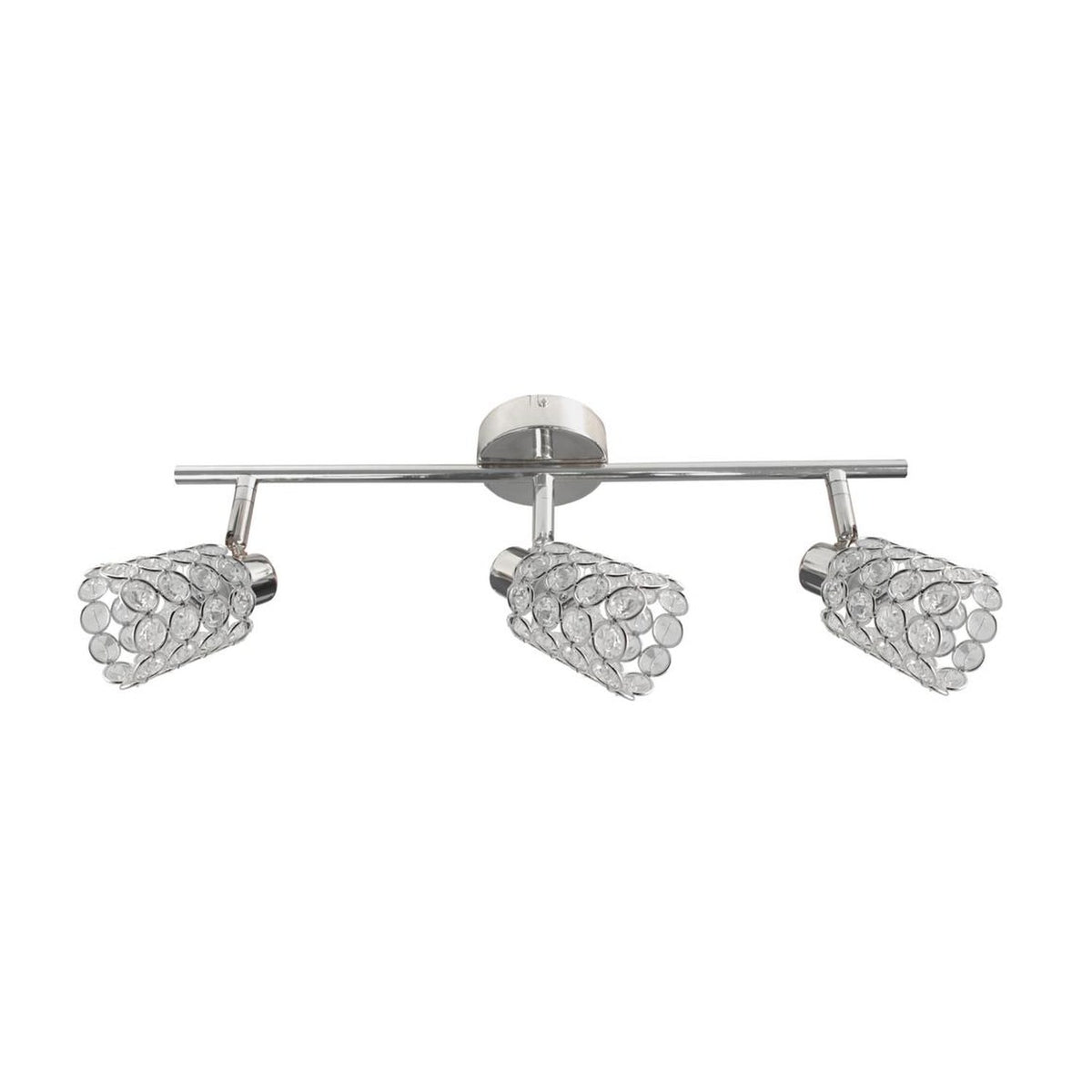 Plafonnier York 3 lumières chromé, cristal, L 55 cm