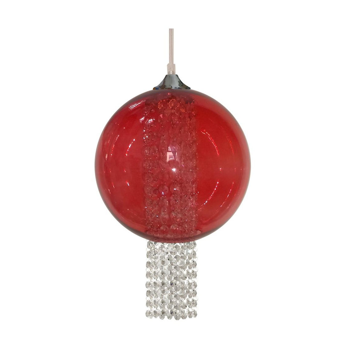 Suspension Allani rouge, verre