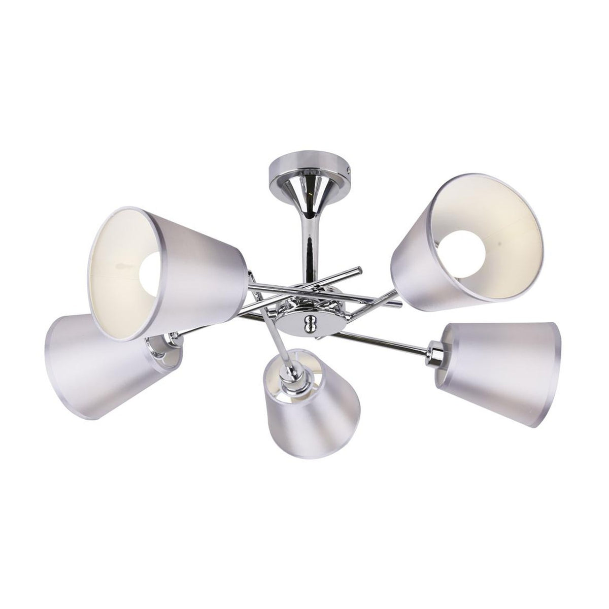 Suspension Vox 5 lumières nickel satiné, tissu