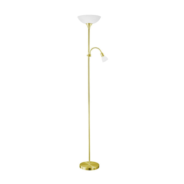 Lampadaire Up 2 laiton et blanc mat, verre