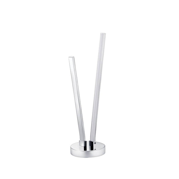 Lampe à poser Parri chromée et blanche