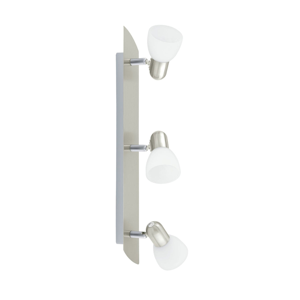 Spot Enea nickel et blanc mat, verre, L 50 cm