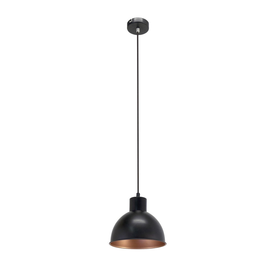 Vue de face du luminaire suspendu complet sur fond blanc neutre