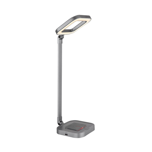 Lampe à poser Monaco grise et aluminium