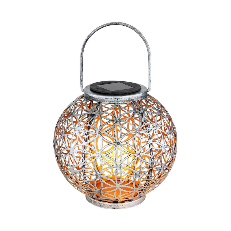 Luminaire extérieur argenté, H 29 cm