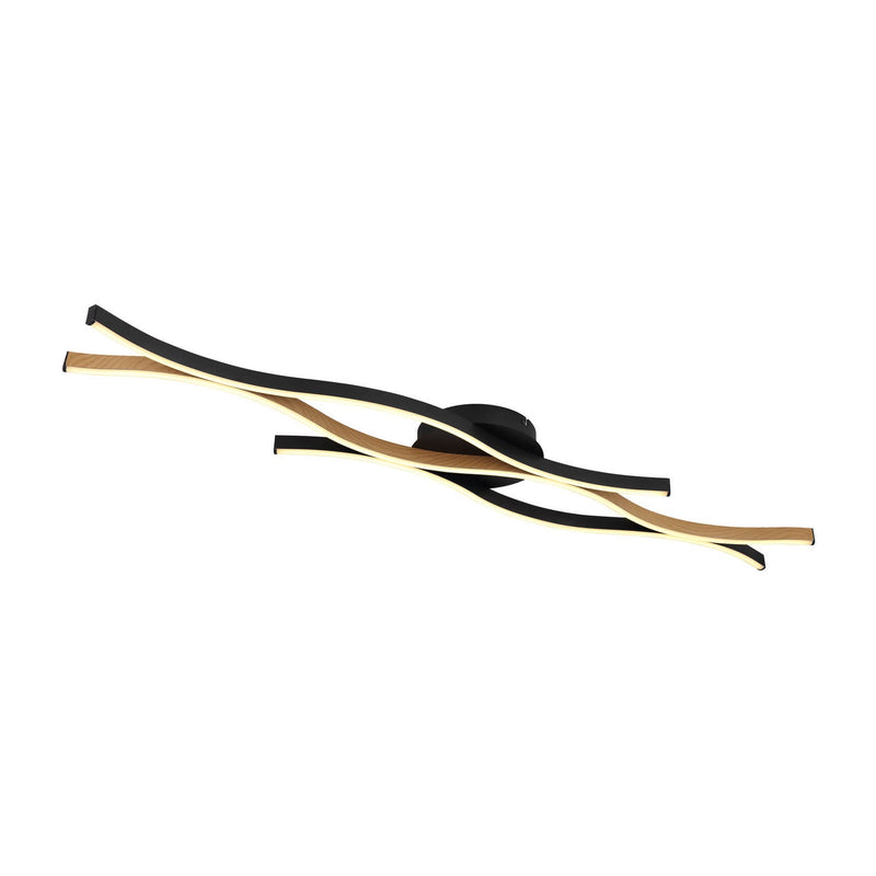Plafonnier Geronimo noir mat, L 108 cm