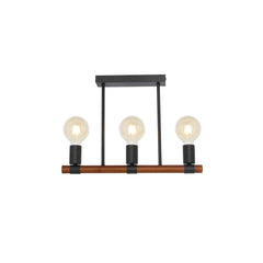 Plafonnier Heinrich noir mat, L 49 cm
