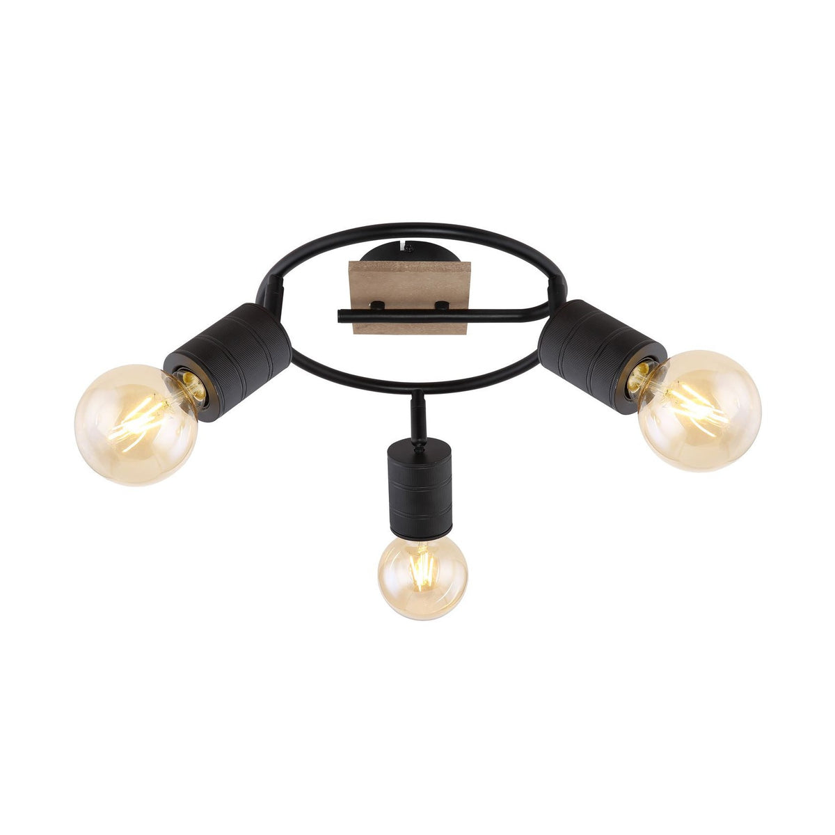 Spot Josella marron foncé et bois, Ø 29 cm