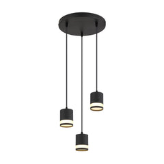 Suspension Lucero noire mat, H 110 cm
