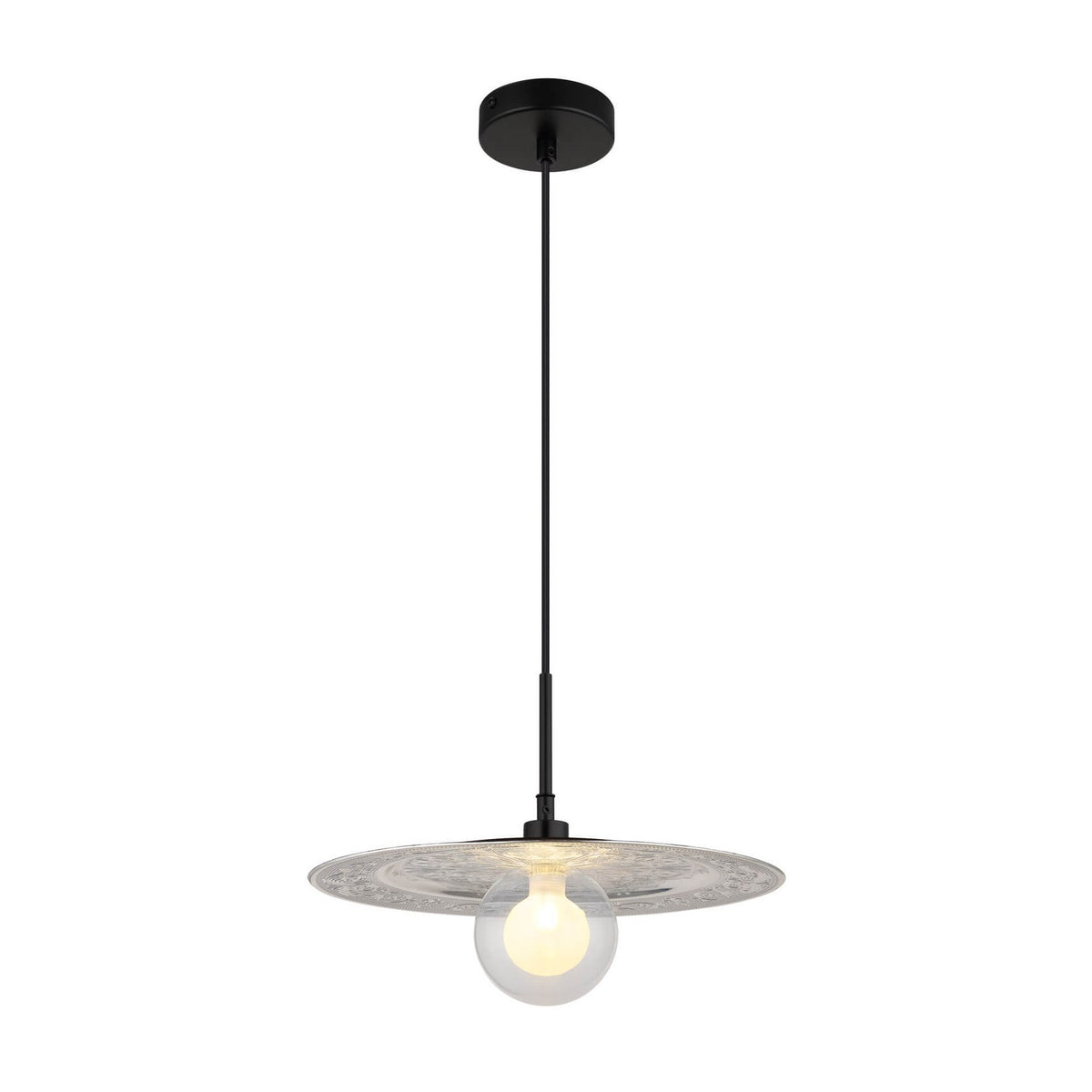 Suspension Riga noire mat, H 119 cm (15169S)