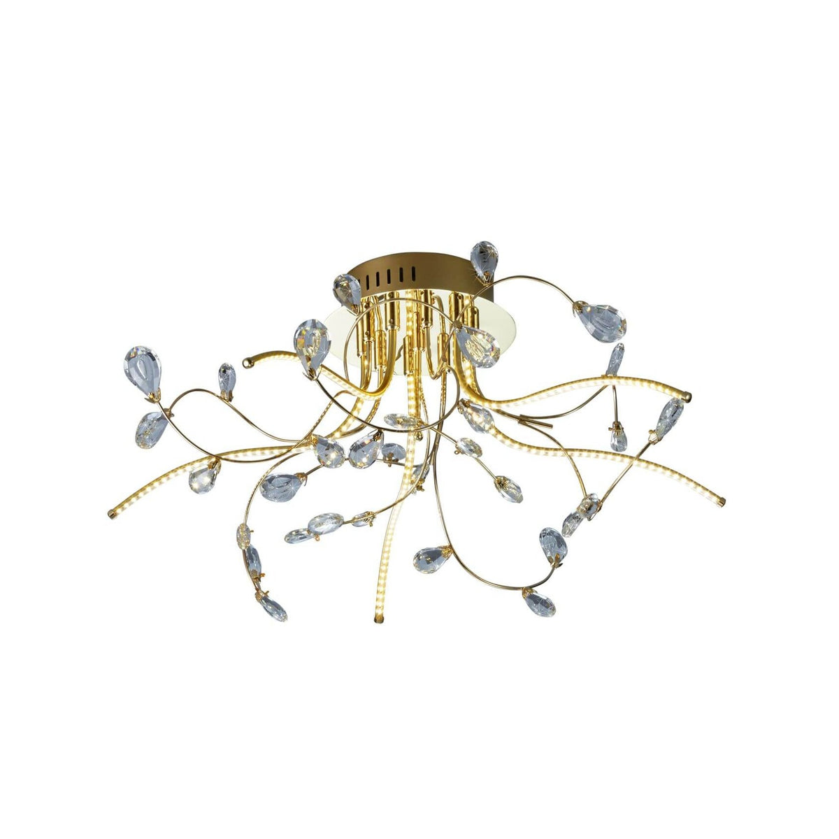 Plafonnier Crystal laiton, Ø 54 cm