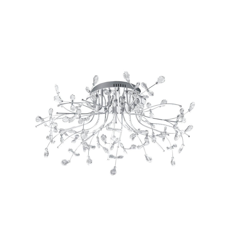 Plafonnier Crystal chromé, Ø 77 cm