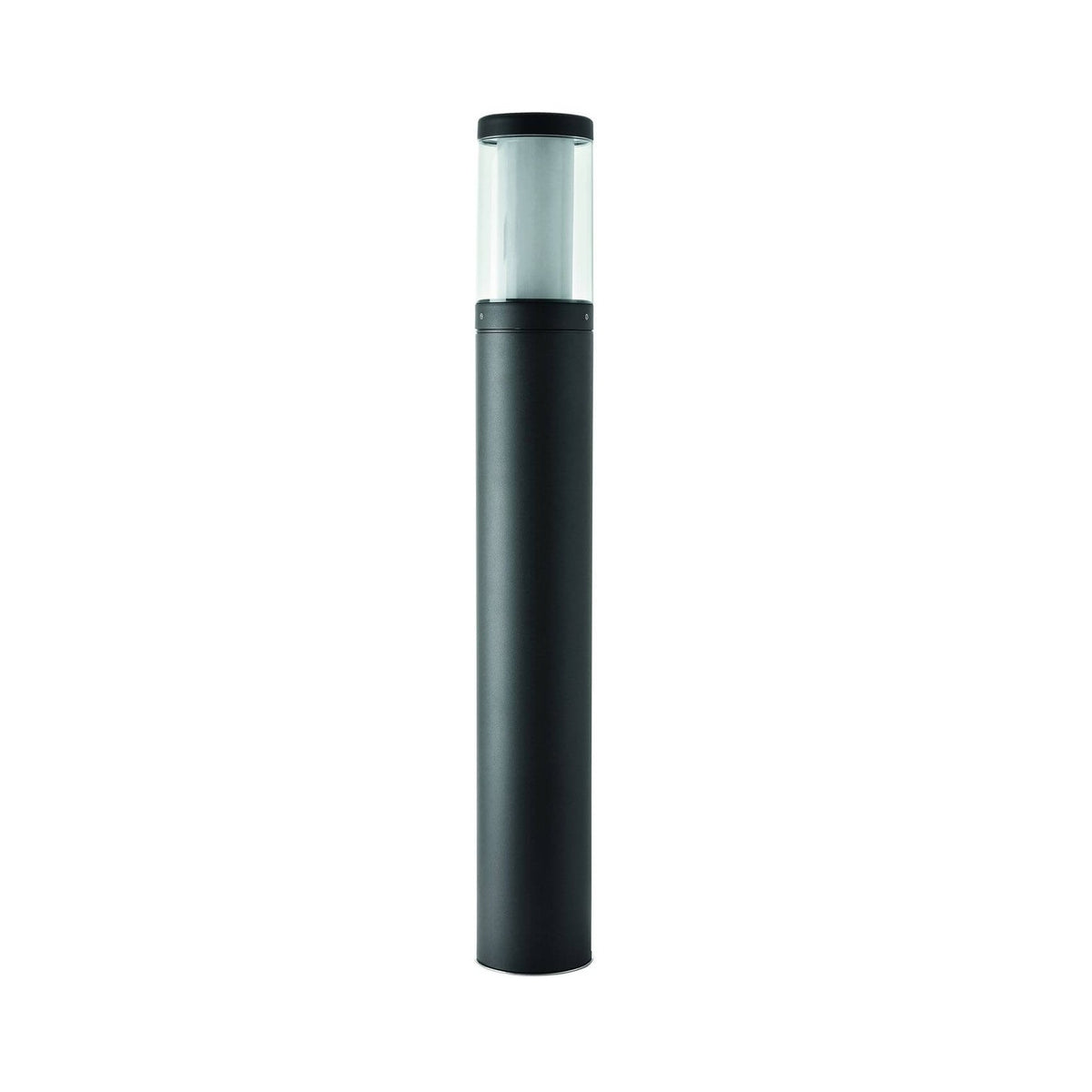 Borne extérieure anthracite vue de face, cylindre avec diffuseur vitré en tête