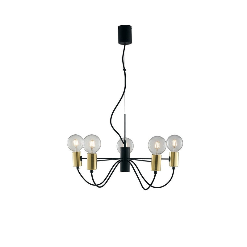 Suspension Axon noire et dorée, H 143 cm