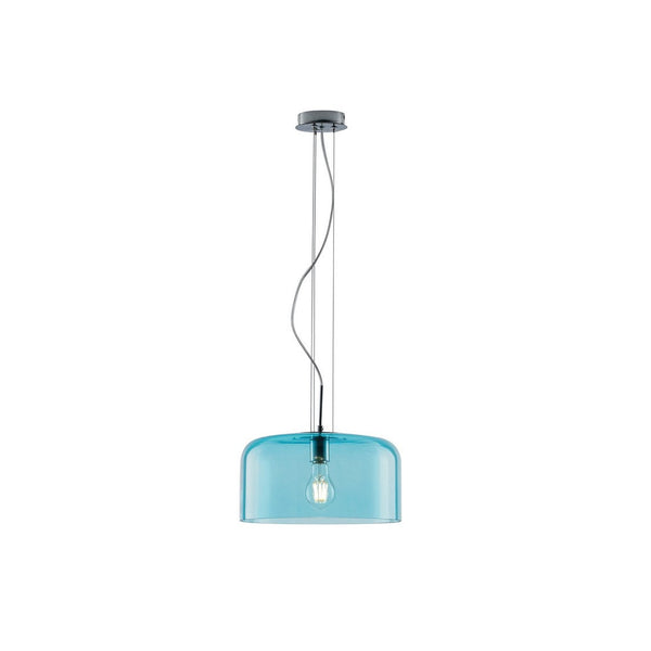 Suspension Gibus bleu et chromée