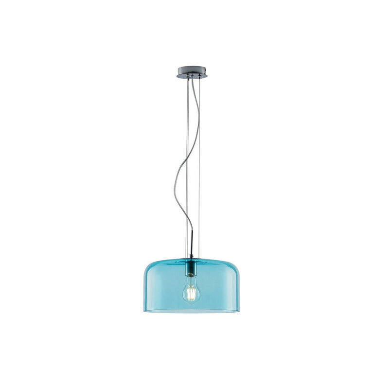 Suspension Gibus bleu et chromée