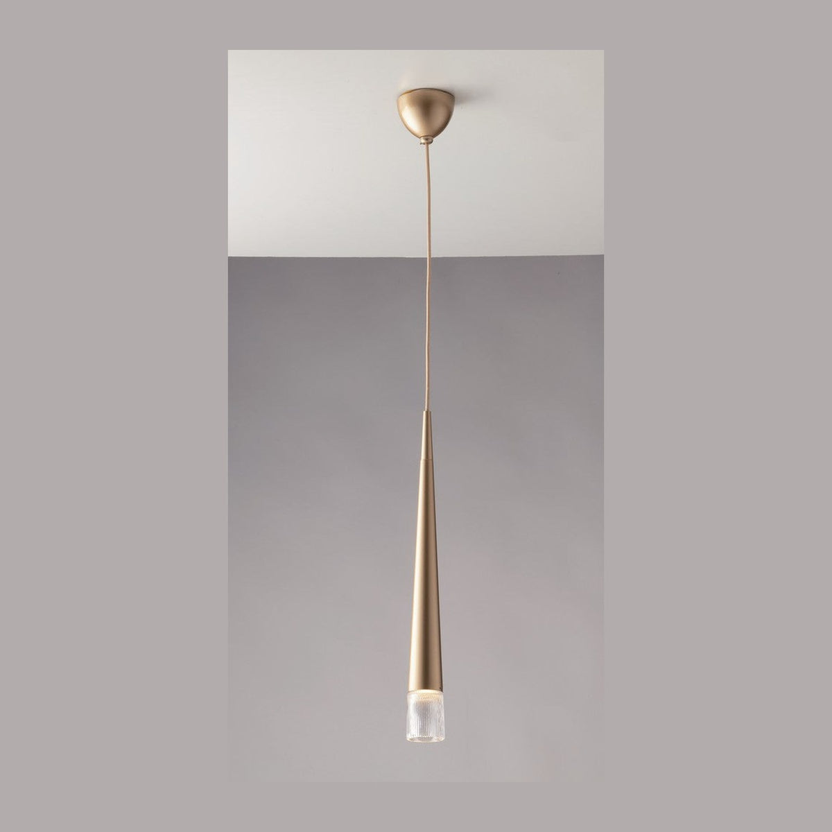 Suspension Lancelot dorée, verre
