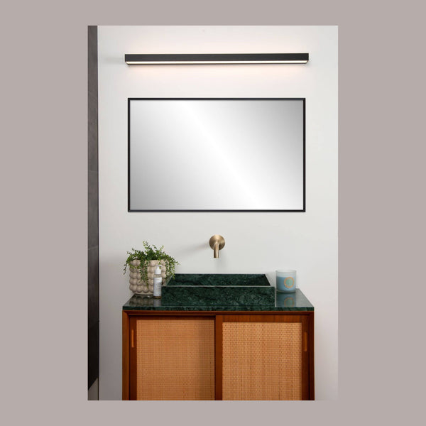 Applique murale Alexa noire et opale, L 90 cm