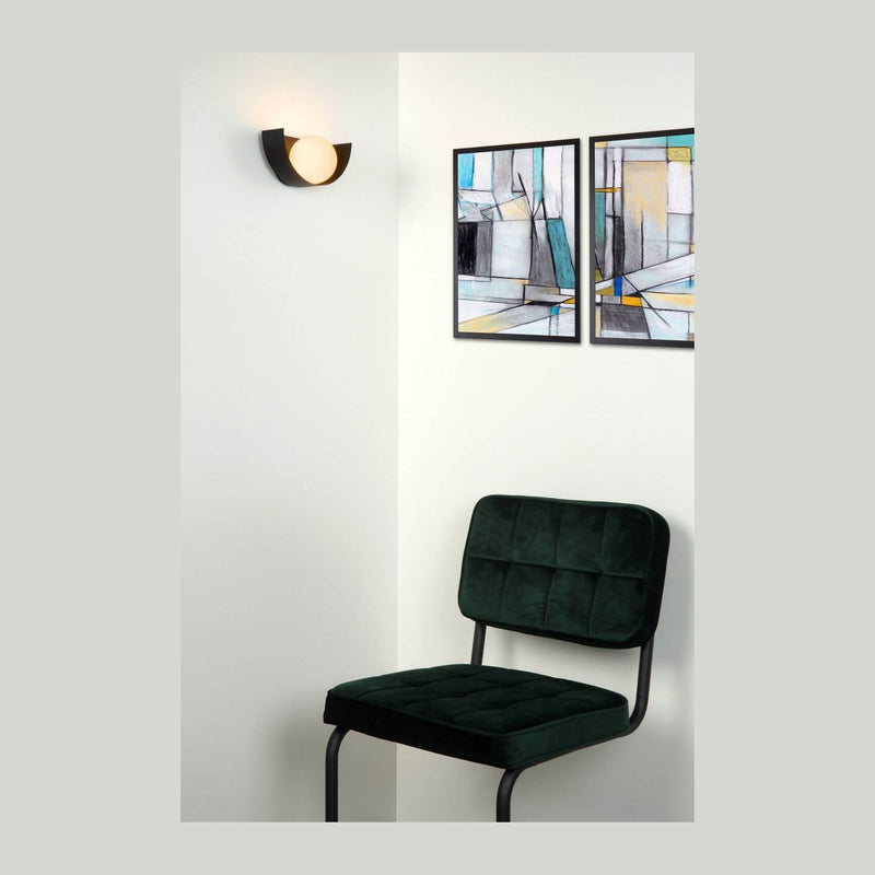 Applique murale Benni noire et opale, verre