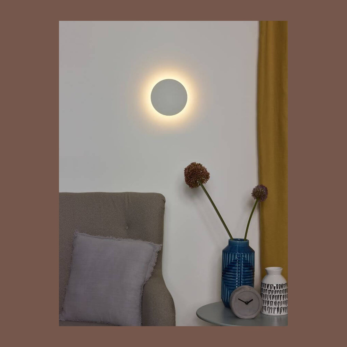 Applique murale Eklyps blanche, Ø 15 cm