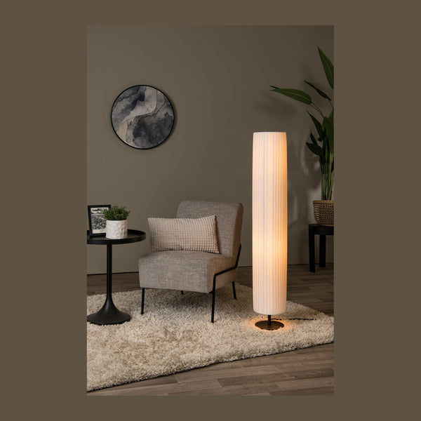 Lampadaire Fold 2 lumières blanc, tissu