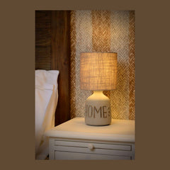 Lampe à poser Cosby grise, coton