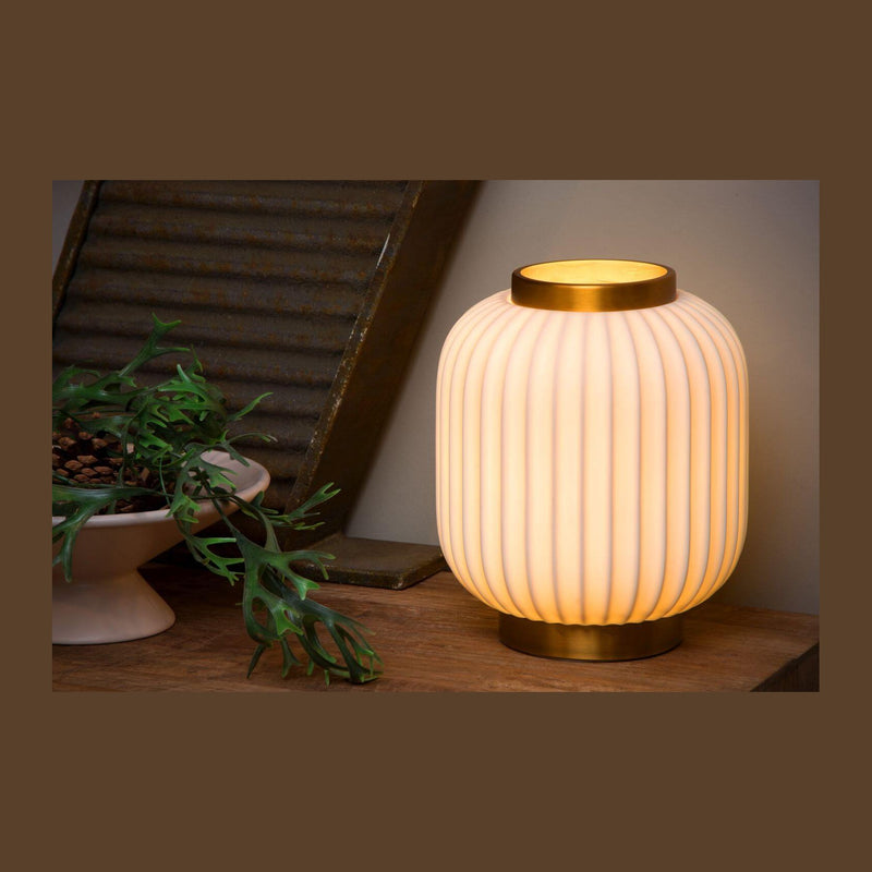 Lampe à poser Gosse blanche, porcelaine, H 23,8 cm