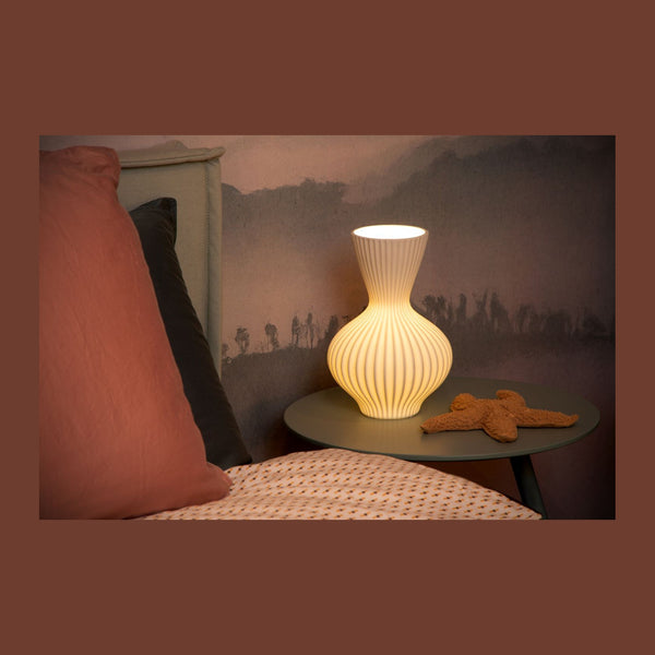 Lampe à poser Momoro blanche, porcelaine, H 29,4 cm