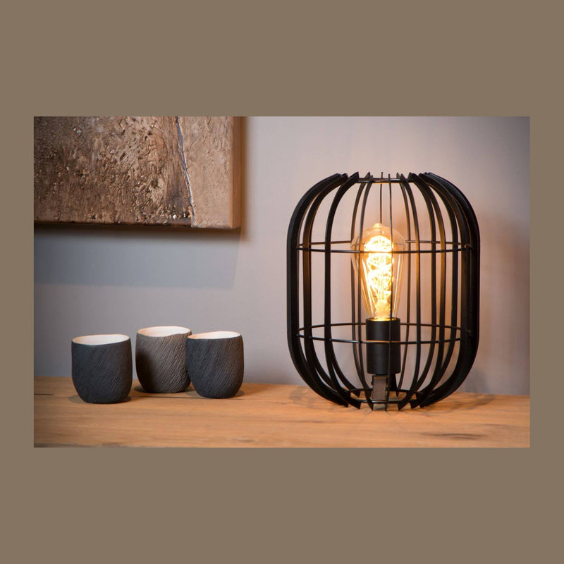 Lampe à poser Reda noire, H 26 cm