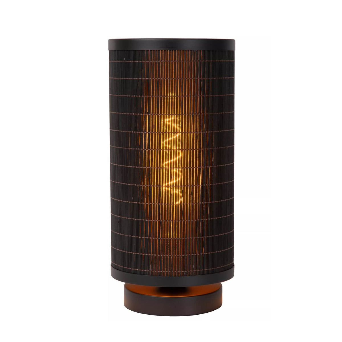 Lampe à poser Tagalog noire et bois clair, H 31,5 cm