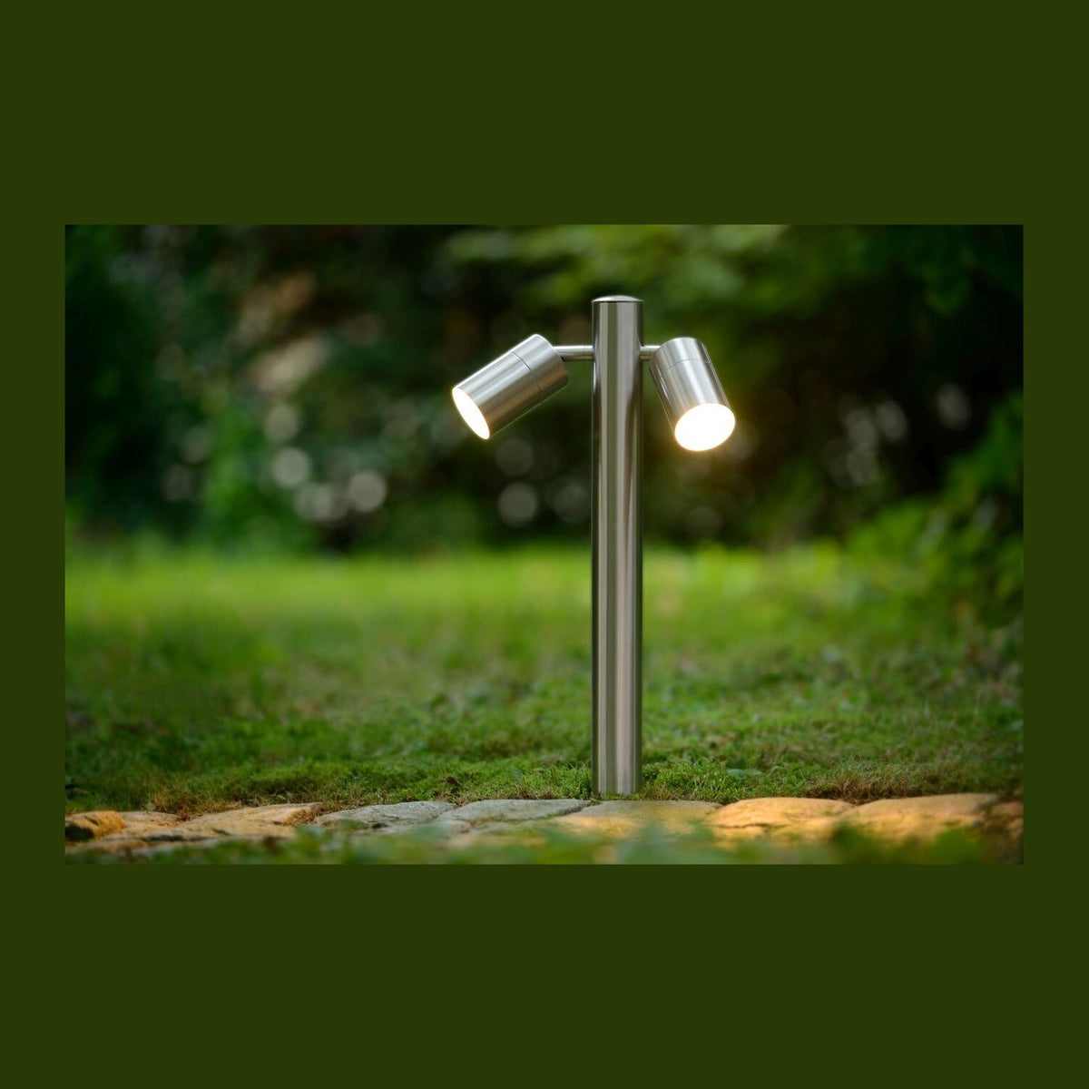 Borne extérieure Arne 2 lumières chromée