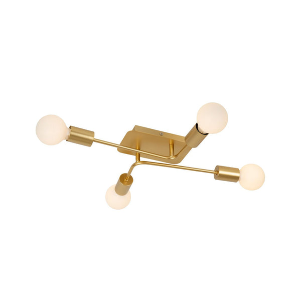 Plafonnier Lester 4 lumières doré mat