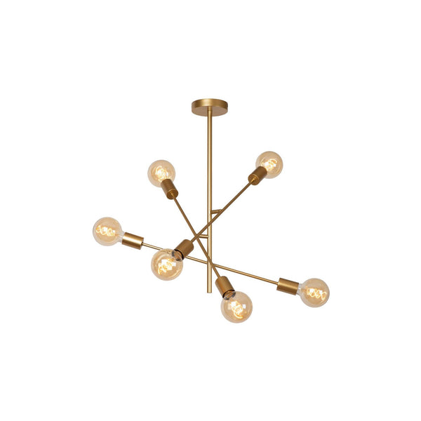 Plafonnier Lester 6 lumières doré mat