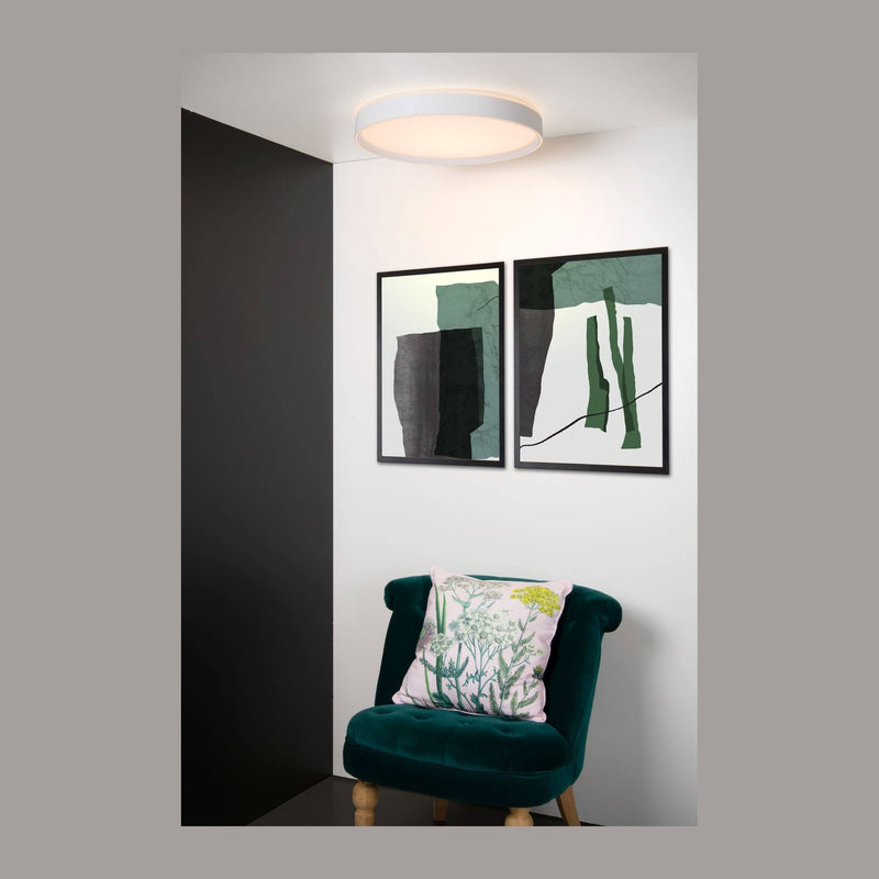 Plafonnier Nuria blanc, Ø 50 cm
