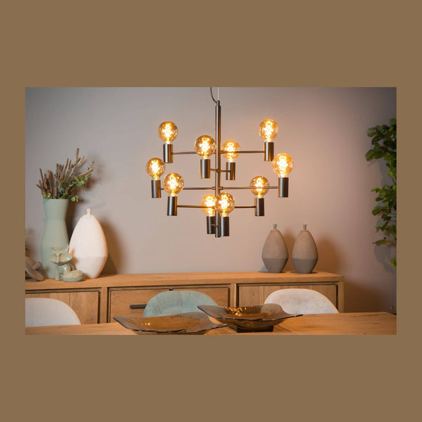 Suspension Leanne 10 lumières noire