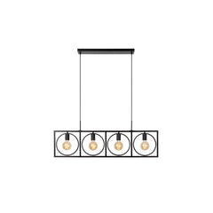 Suspension Suus 4 lumières noire