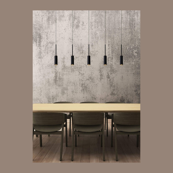 Suspension Tubule noire, L 101 cm