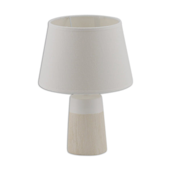 Lampe à poser Talia blanche, tissu
