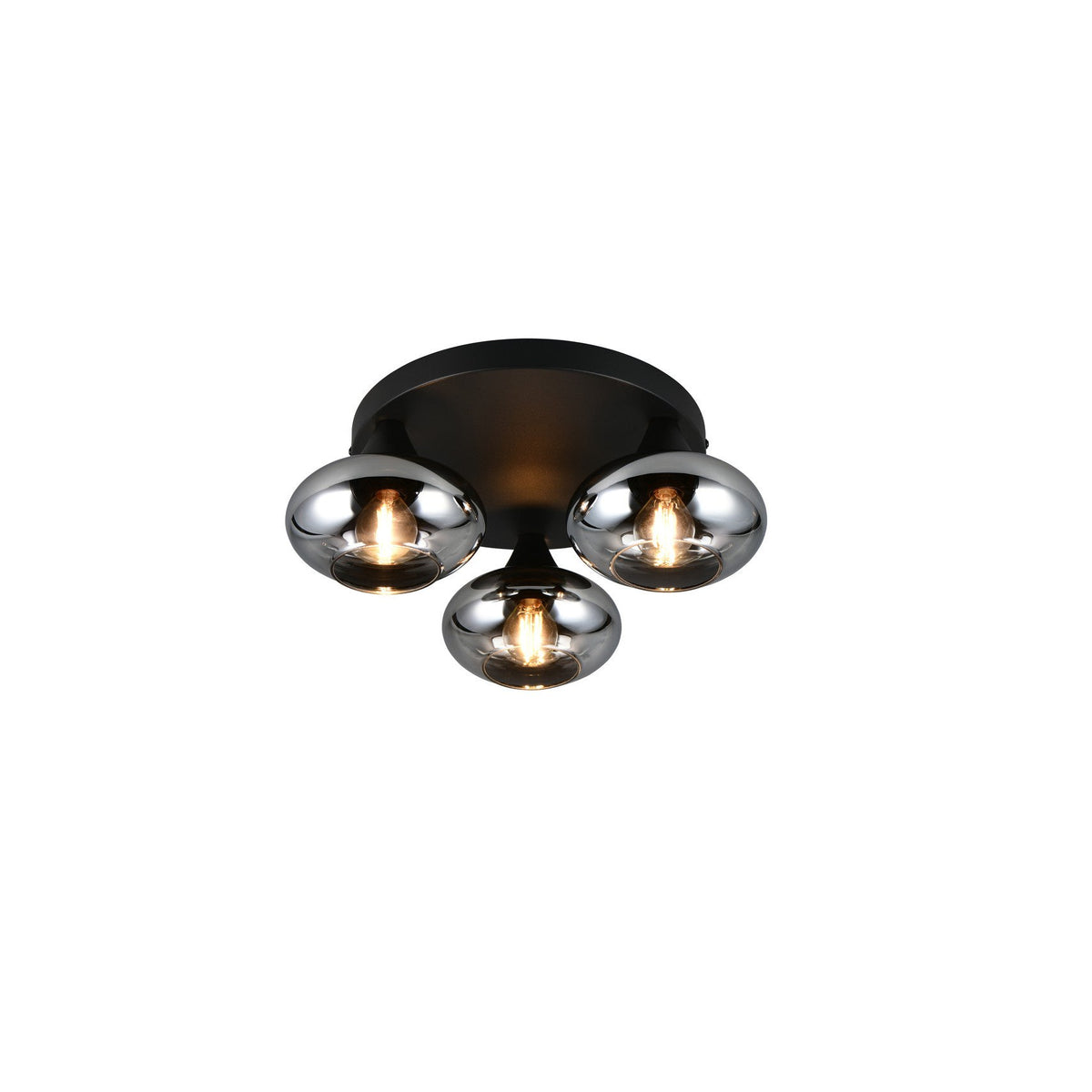 Plafonnier Divina 3 lumières fumé, verre