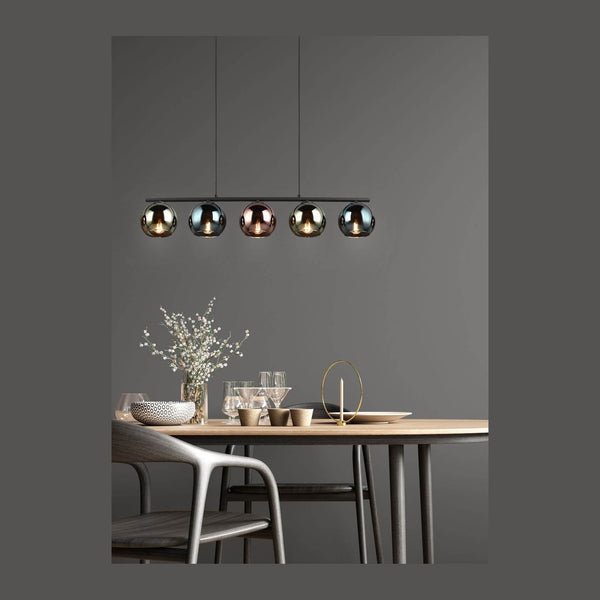 Suspension Sheldon 5 lumières multicolore