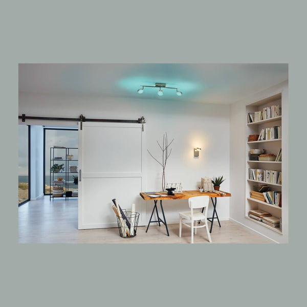 Spot Corropoli-c nickel satiné, L 59 cm