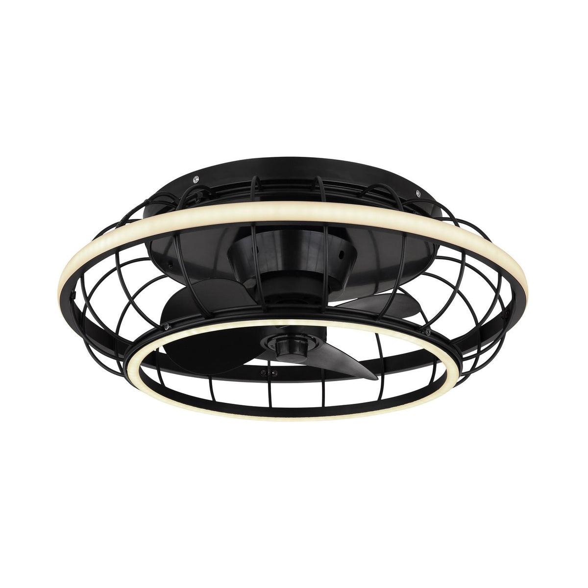 Ventilateur de plafond lumineux Linay noir mat