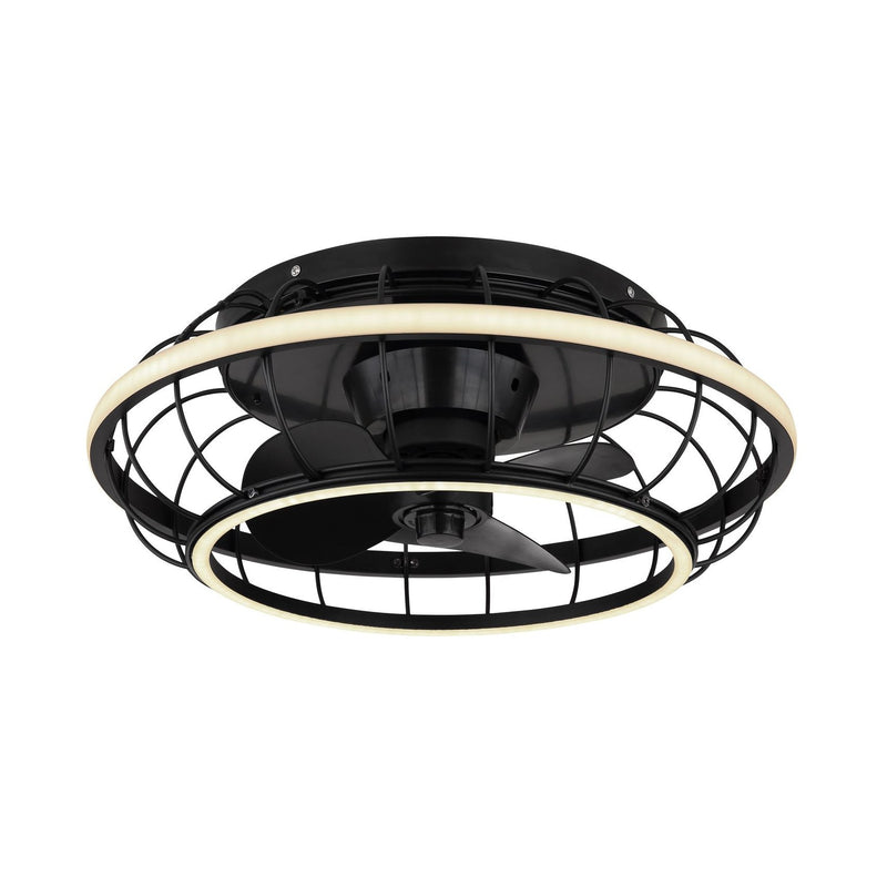 Ventilateur de plafond lumineux Linay noir mat