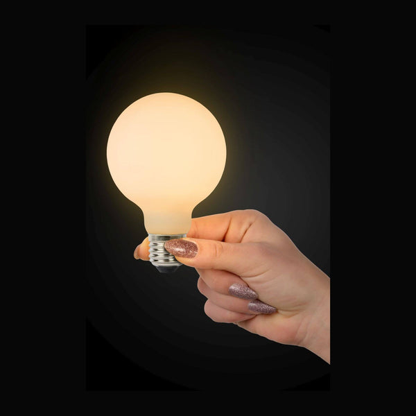 Ampoule LED E27 globe à filament opale, 8 W | Lucide (49066/08/61)