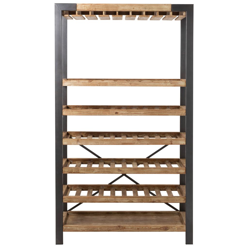 Casier à Vin Bois Métal 50 Bouteilles | Hira - Designix