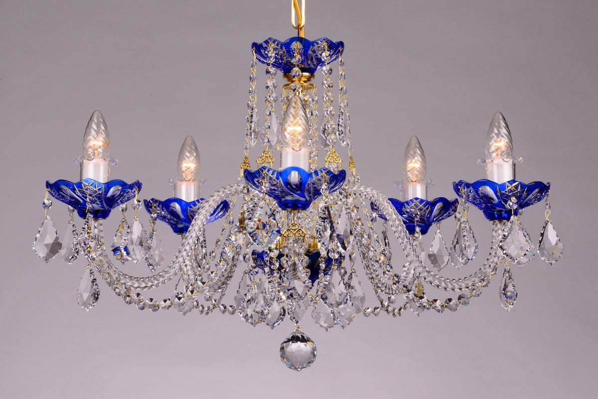Lustre en cristal LLCH05-BLUE-SP