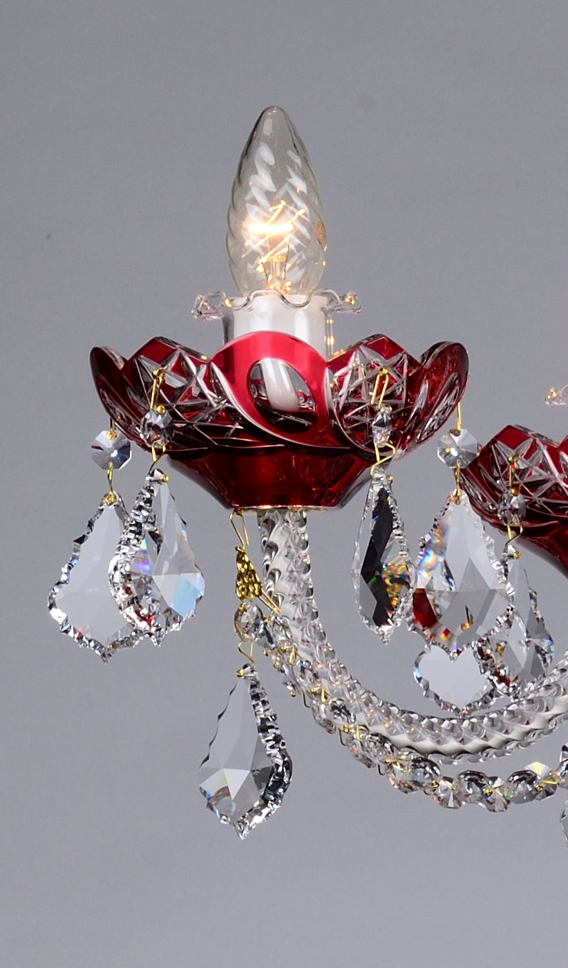 Lustre en cristal LLCH05-RED-SP