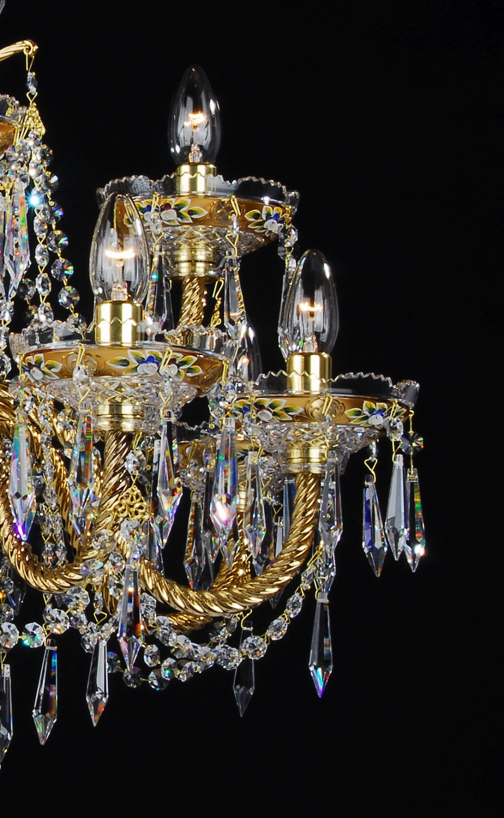 Lustre en cristal LLCH12-CRYSTAL-GOLD