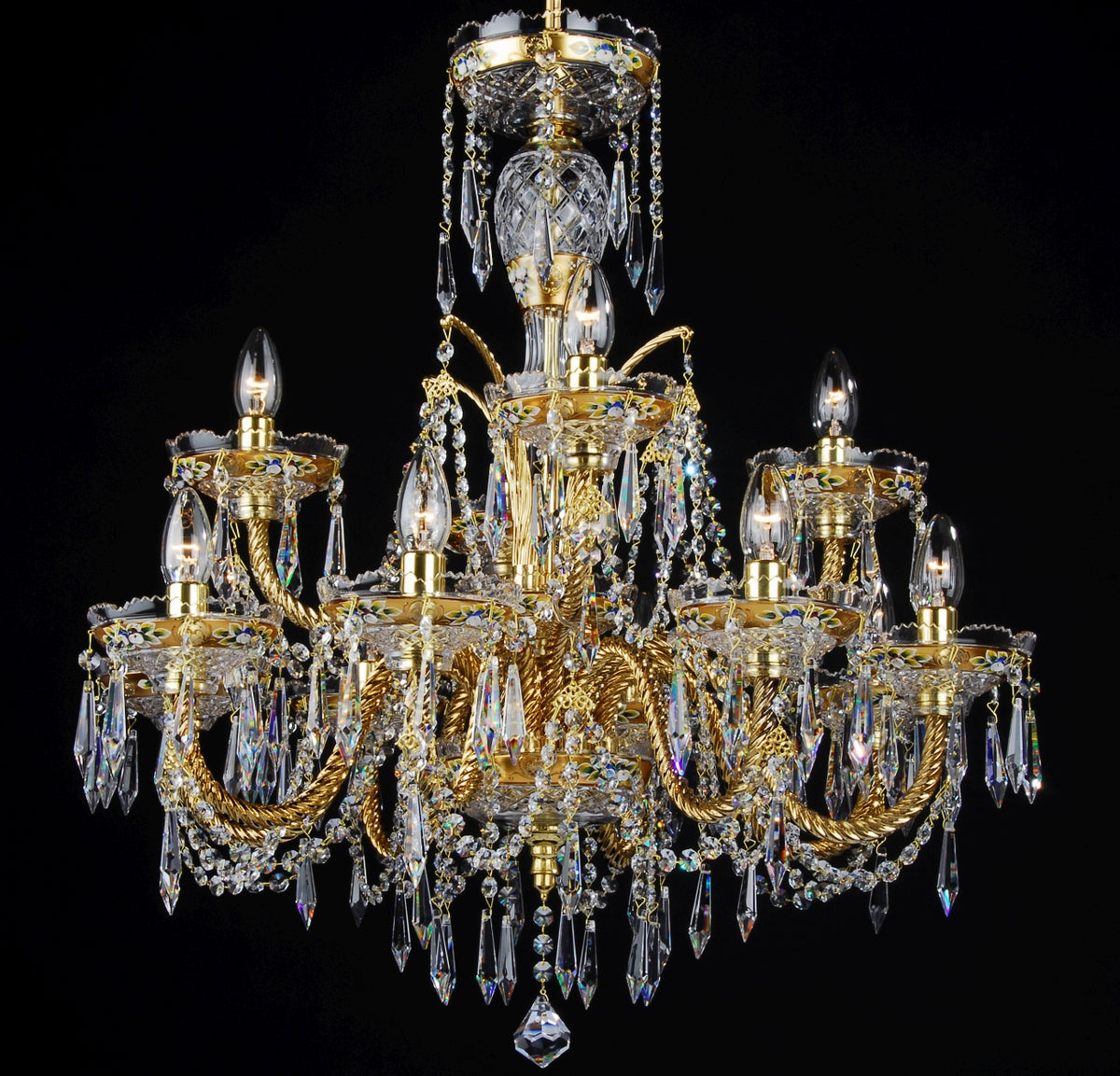 Lustre en cristal LLCH12-CRYSTAL-GOLD