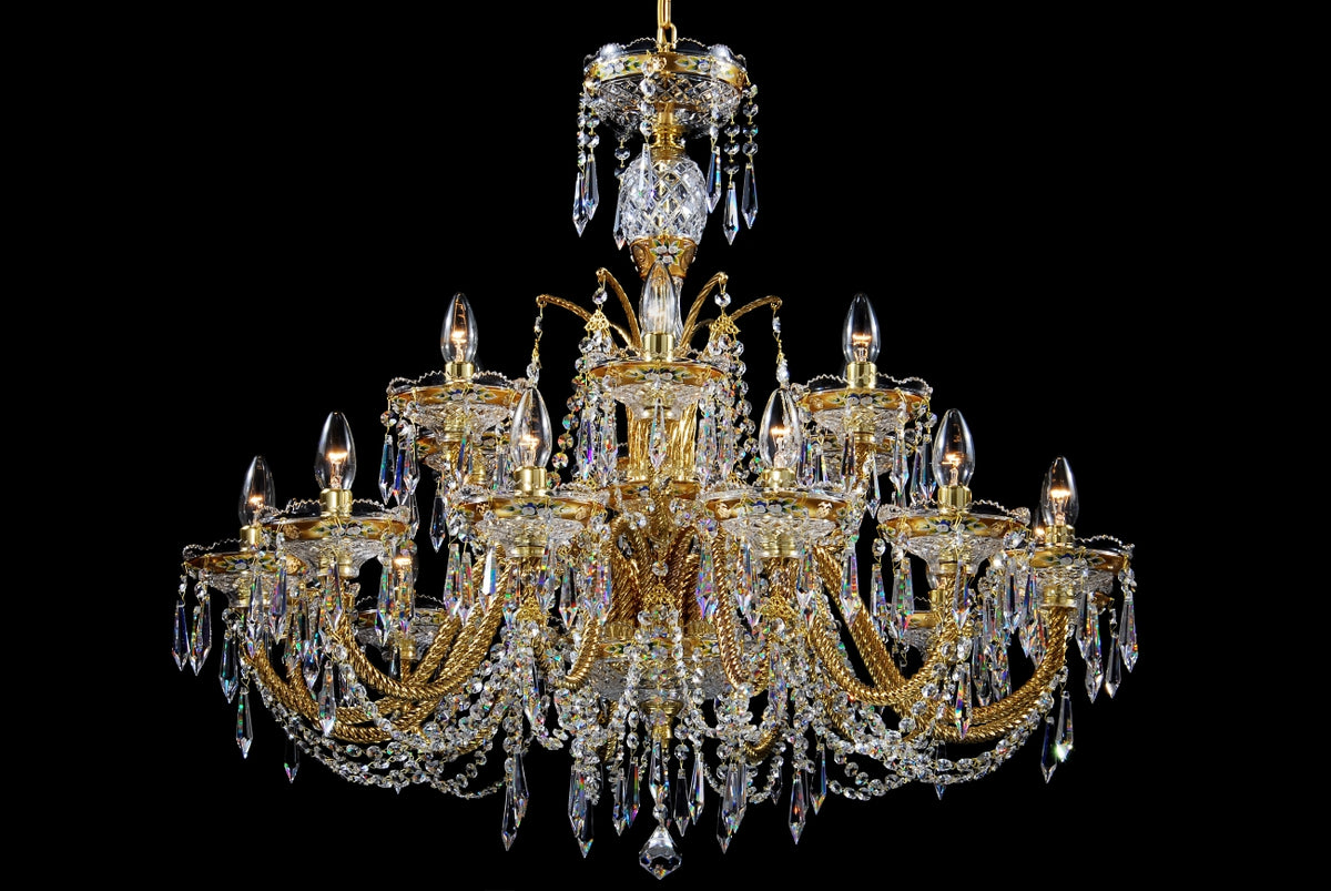 Lustre en cristal LLCH18-CRYSTAL-GOLD